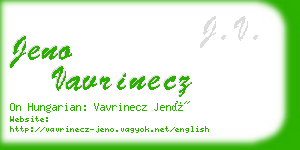 jeno vavrinecz business card
